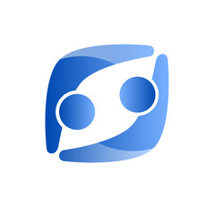 Obraz premium Abstract logo an association. Design vector element. You can use in the media, mobile, public groups, alliances,kids, environmental, mutual aid associations and other social welfare agencies.