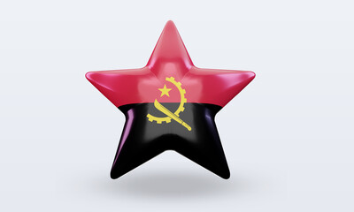 3d star Angola flag rendering front view