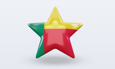 3d star Benin flag rendering front view