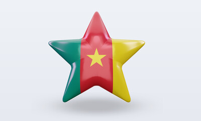 3d star Cameroon flag rendering front view