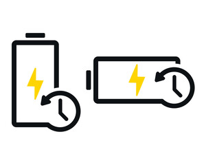 Battery time icon. Long battery life sign. Illustration vector
