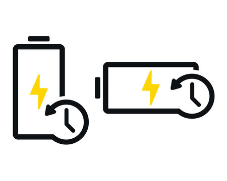 Battery Time Icon. Long Battery Life Sign. Illustration Vector