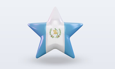 3d star Guatemala flag rendering front view