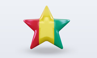 3d star Guinea Bissau flag rendering front view