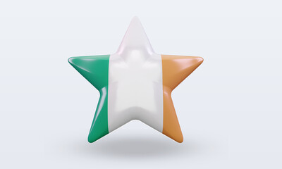 3d star Ireland flag rendering front view