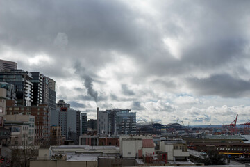 Cloudy sky over downlown Seattle
