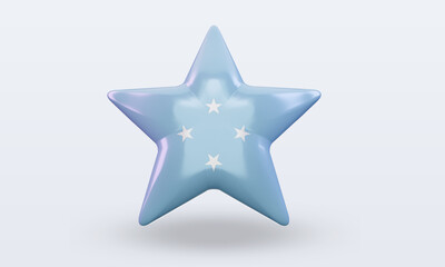 3d star Micronesia flag rendering front view