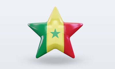 3d star Senegal flag rendering front view