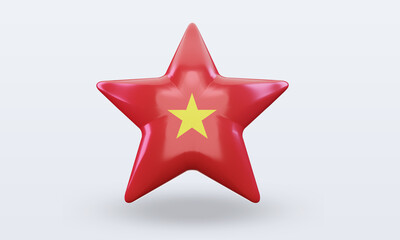 Fototapeta premium 3d star Vietnam flag rendering front view
