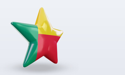 3d star Benin flag rendering left view