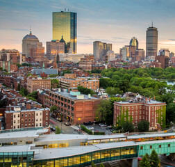 Naklejka premium Aerial view of Boston in Massachusetts, USA.