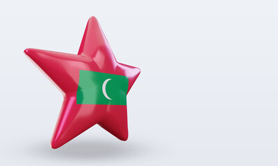3d star Maldives flag rendering left view