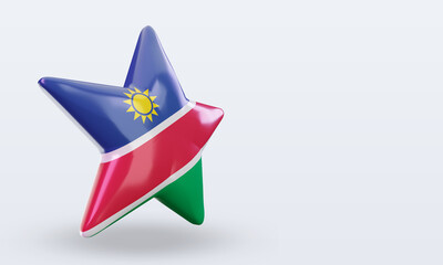 3d star Namibia flag rendering left view
