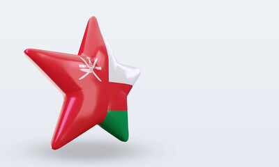 3d star Oman flag rendering left view