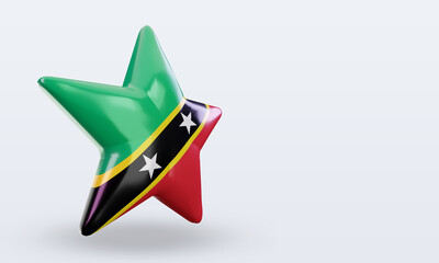 3d star St Kitts and Nevis flag rendering left view