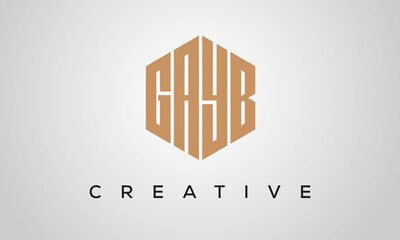 letters GAYB creative polygon hexagon logo victor template