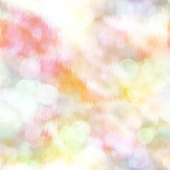 Seamless pale pastel tie dye bokeh texture. Soft tone on tone summer repeat background with washed out sun bleached ink dyed effect. 