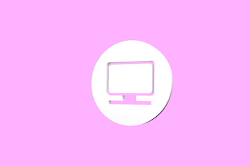 Monitor software on color background. Computer  icon 3d rendering