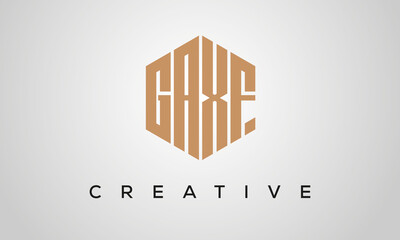 letters GAXF creative polygon hexagon logo victor template