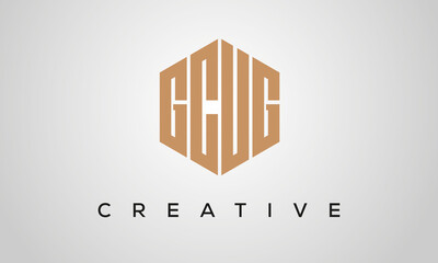 letters GCUG creative polygon hexagon logo victor template