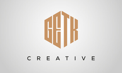 letters GETK creative polygon hexagon logo victor template