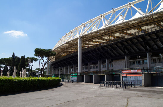 Stadio Olimpico, largest sports facility of Rome. Home of A.S. Roma, S.S. Lazio and Italy national football team on June 2, 2019 in Rome, Italy.