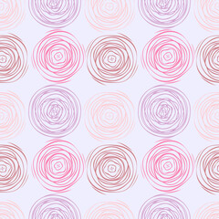 Vector seamless floral stylish pattern of multicolored stylized roses in pastel colors on a light background, for design of textiles, wallpaper, wrapping paper.