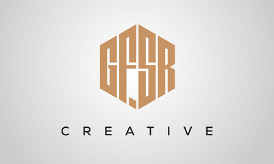 letters GFSR creative polygon hexagon logo victor template