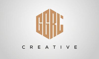 letters GGRL creative polygon hexagon logo victor template