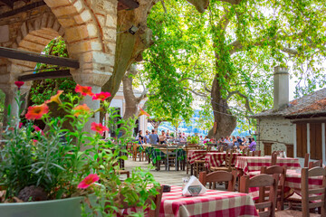 Traditional greek village of Makrinitsa on Pelion mountain in central Greece. 