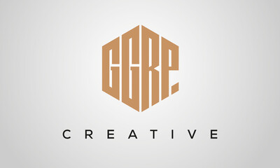 letters GGRP creative polygon hexagon logo victor template