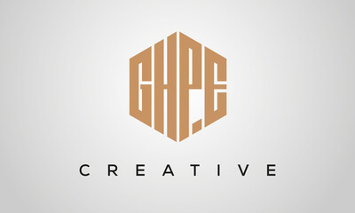 letters GHPE creative polygon hexagon logo victor template