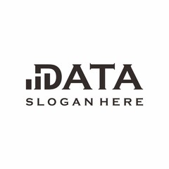 Growing bar Data icon design isolated on white background. Vector illustration