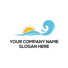 Fototapeta na wymiar sun and wave abstract company logo