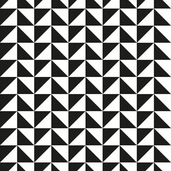 Abstract ornament with black triangles on white background. Geometric seamless texture