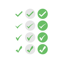 Set of check mark buttons in  neomorphism (neumorphism) style. Designed for websites, mobile apps and other developers.