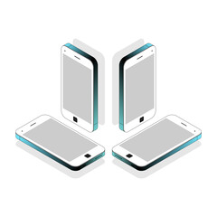 Volumetric, 3D illustration of a smartphone in isometric style. Best for websites, apps and games.