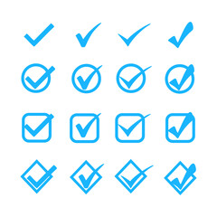 Set of check mark buttons in  neomorphism (neumorphism) style. Designed for websites, mobile apps and other developers.