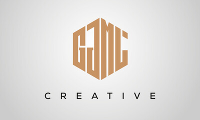 letters GJML creative polygon hexagon logo victor template