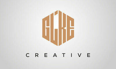 letters GLKE creative polygon hexagon logo victor template