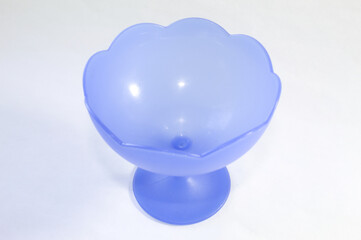 Blue plastic dessert serving bowl
