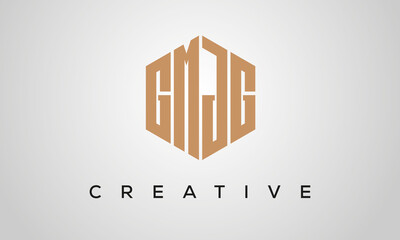 letters GMJG creative polygon hexagon logo victor template