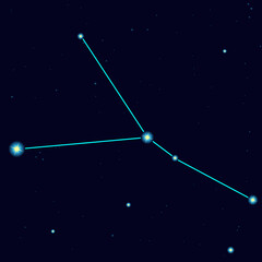 Fototapeta na wymiar Vector starry sky with constellation cancer 