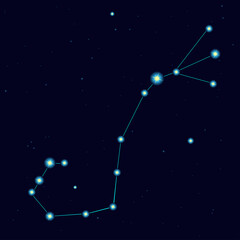 Fototapeta na wymiar Vector starry sky with constellation scorpio 