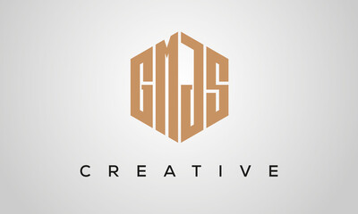 letters GMJS creative polygon hexagon logo victor template