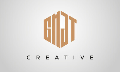 letters GMJT creative polygon hexagon logo victor template