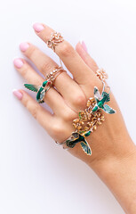 Female hand with jewelry..