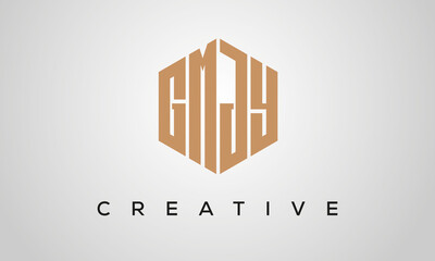 letters GMJY creative polygon hexagon logo victor template