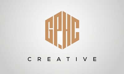 letters GPHC creative polygon hexagon logo victor template