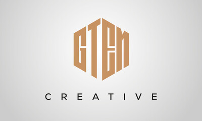 letters GTEM creative polygon hexagon logo victor template